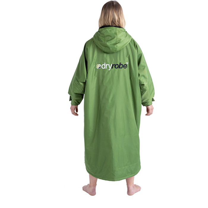 2021 Dryrobe Advance Long Sleeve Premium Outdoor Changing Robe /  Poncho DR104 - Forest Green / Black